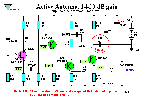 active dipole antenna op amp