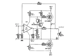 Mosfet Amplifier 20Watt Output Power Schematic Diagram
