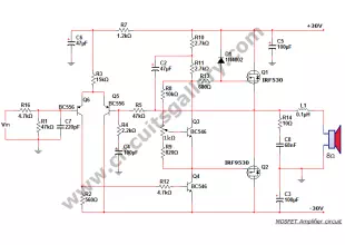 50 watt power MOSFET amplifier circuit diagram