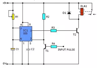 555 pulse timer circuit diagram basic
