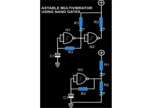 Make this Astable Multivibrator Blinker Circuit Using NAND Gates