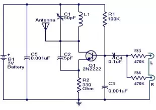 FM Transmitter circuit using 2N2222