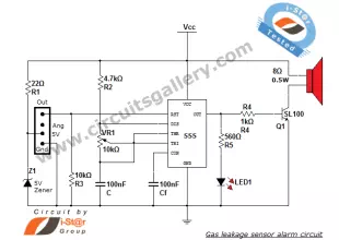 Gas Leakage Sensor Alarm Circuit Engineering Project using 555 Timer and MQ6 SEN 1327 Gas Sensor Module