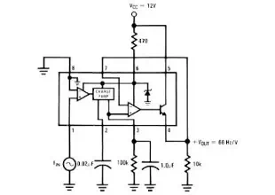 Frequency to Voltage Converter Circuit Schematic Diagram