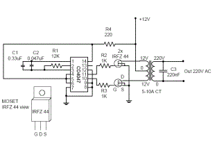powerful dc to ac converter schematic