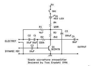 simple microphone preamplifier