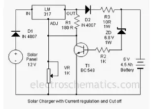 solar charger circuit by lm317