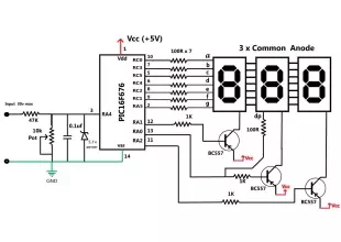 30 volts panel volt meter using pic mcu