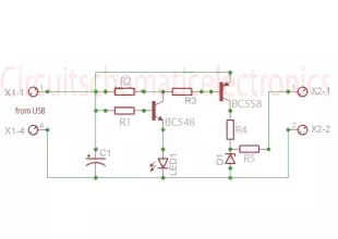 USB to phone battery charger circuit Schematic Diagram