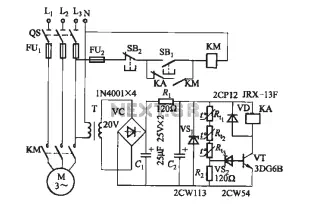 NTC protection circuit three-phase asynchronous motors