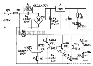 Dance hall circuit automatically fill light