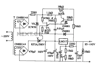 Output 85 to 145V adjustable power supply circuit