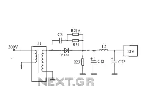 A circuit diagram of a switching power supply