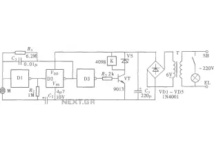 Door touch switch circuit (CD4069) schematic