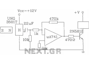 UGN-3501T counter circuit diagram of a Hall sensor