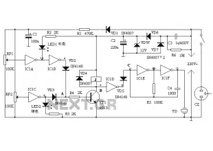Mains voltage bidirectional limit alarm protection circuit diagram