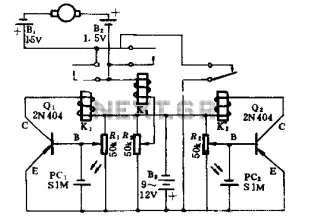 Flashlight circuit diagram of a motor control model