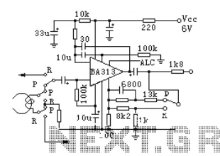BA313 with ALC circuit diagram of sound recording