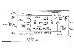Relay control auto transformer one AC power supply circuit