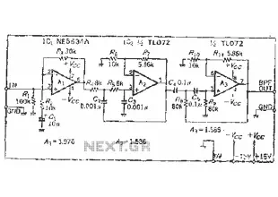 Measuring SN audio bandpass filter circuit