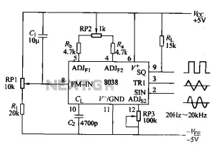 Audio function generator ICL8038 circuita