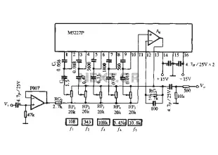 M5227 five-band equalizer circuit