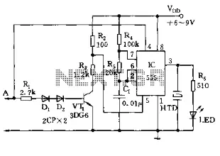 555 tri-state acousto-optical logic circuit