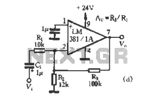 Circuit example of the LM381