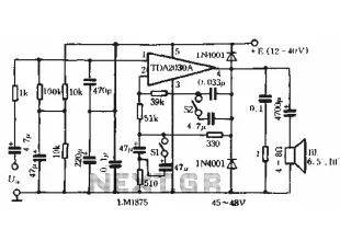 Bass Boost amplifier circuit with compensation