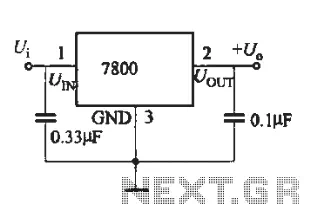 Three-terminal voltage regulator integrated fixed a typical wiring circuit
