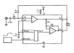 LM4819 audio power amplifier circuit