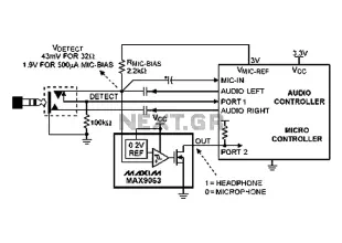 Suitable comparator circuit headset detection