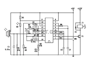 A circuit of a pyroelectric infrared switch application BISS0001