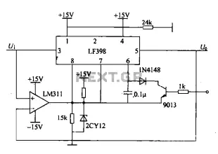 Peak voltage sample and hold circuit