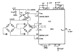 0 to 10V output multiplexer measuring circuit