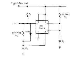 555 Timer astable oscillator circuit
