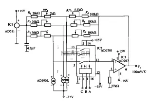 8-channel temperature detection circuit