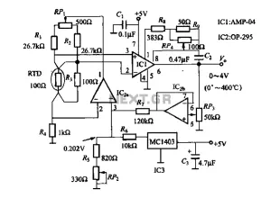 AMP-04 0 F 400 temperature measurement circuit