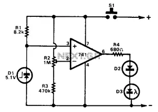 Battery status indicator circuit diagram