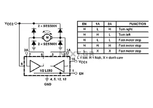 L293 reversible motor drive circuit diagram