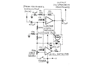 Low-distortion audio limiter circuit diagram