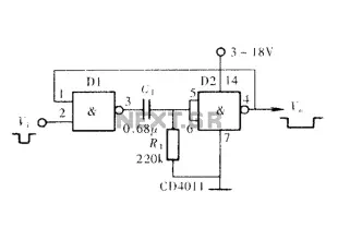 Monostable flip-flop circuit consisting of door