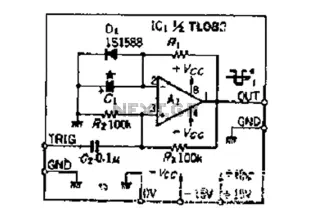 OP amplifier using FET input type long analog timing circuit