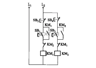 Two electric motors or electrical interlocking control circuit
