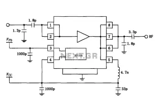 2450MHz end-stage linear power amplifier configuration of the circuit diagram RF2126