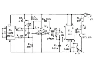 555 Audio guide blind electronic circuit diagram