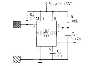 555 as the core of a circuit diagram of proximity switch