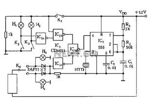555 car alarm circuit diagram
