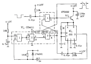 555 monostable circuit diagram of a low power consumption