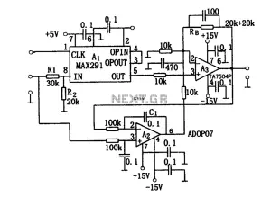 8 low-pass filter MAX291 TA7504P schematic